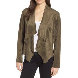Kut From The Cloth Tayanita Faux Suede Jacket in Olive Green Small